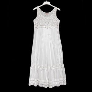 Alberta Ferretti Impulse Maxi Dress Scalloped Lace White Amalfi Coast Size 8